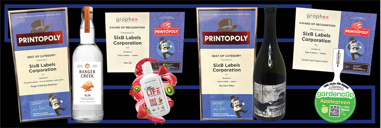 SixB Labels Printing Industry of America Awards 2024