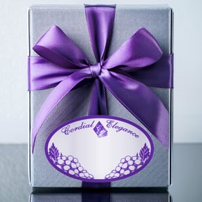 Purple foil stamped on Silver foil label