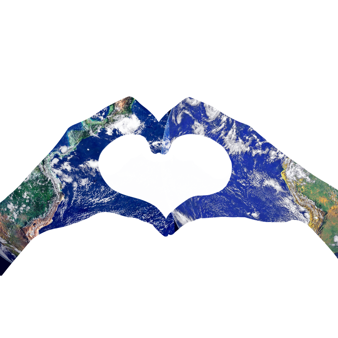 two hands forming a heart for Earth Day