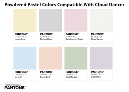 Cloud Dancer complementary pastels