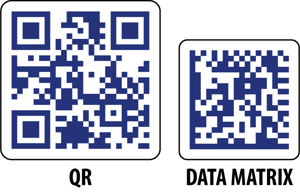 Image showing QR code vs Datamatrix code.