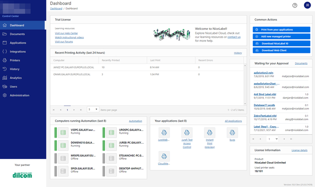 SixBLabels_Loftware_Dashboard