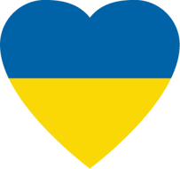 Ukraine Flag Heart Sticker Compliments of SixB Labels