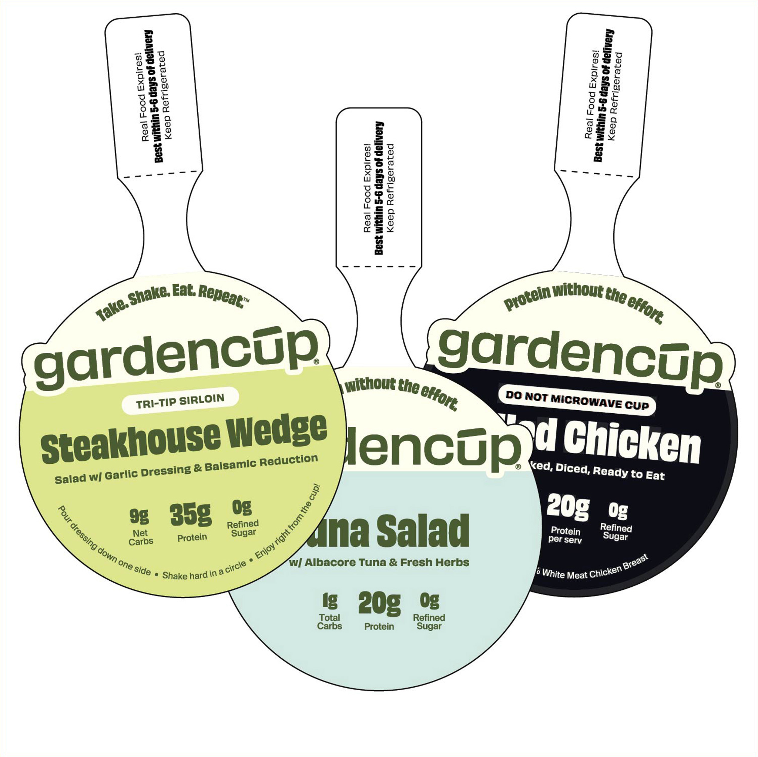 Gardencup pre-packaged salad labels